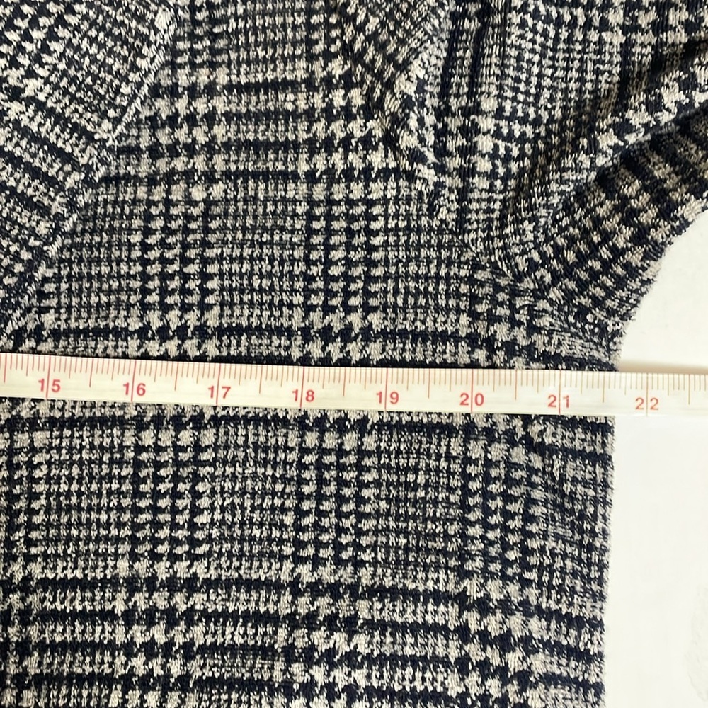 J. Jill Wearever Collection Navy and Gray Plaid Houndstooth Open Jacket Size M - Picture 10 of 13